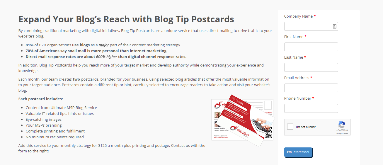Blog Tip Postcard Example