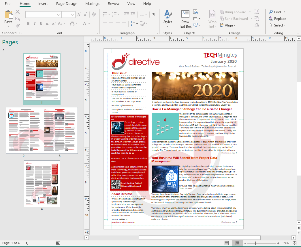 printed newsletter microsoft publisher