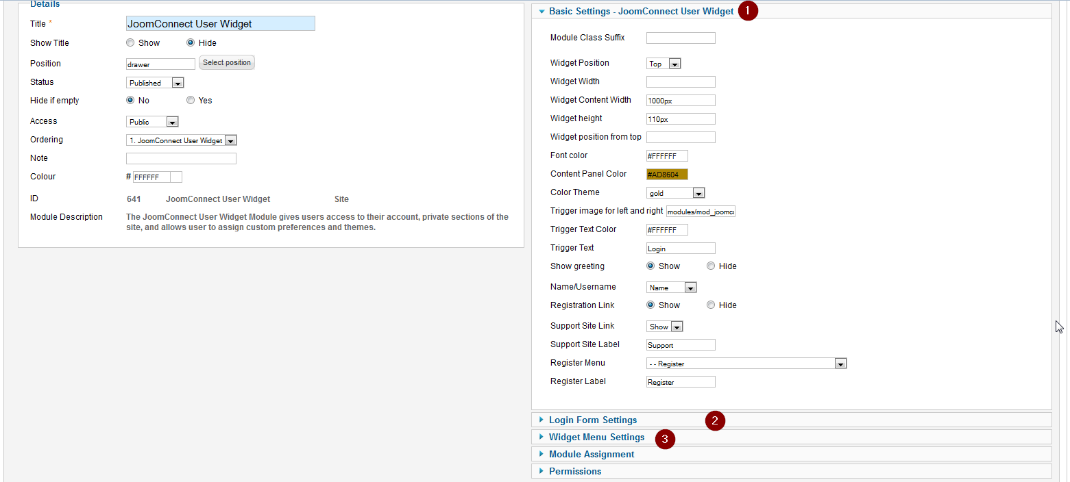 joomconnect user widget