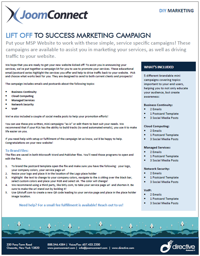 Lift Off Marketing Campaign Welcome